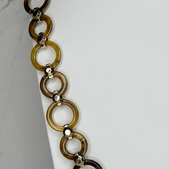Liz Claiborne Chunky Plastic and Gold Tone Long Chain Link Necklace - Picture 5 of 9